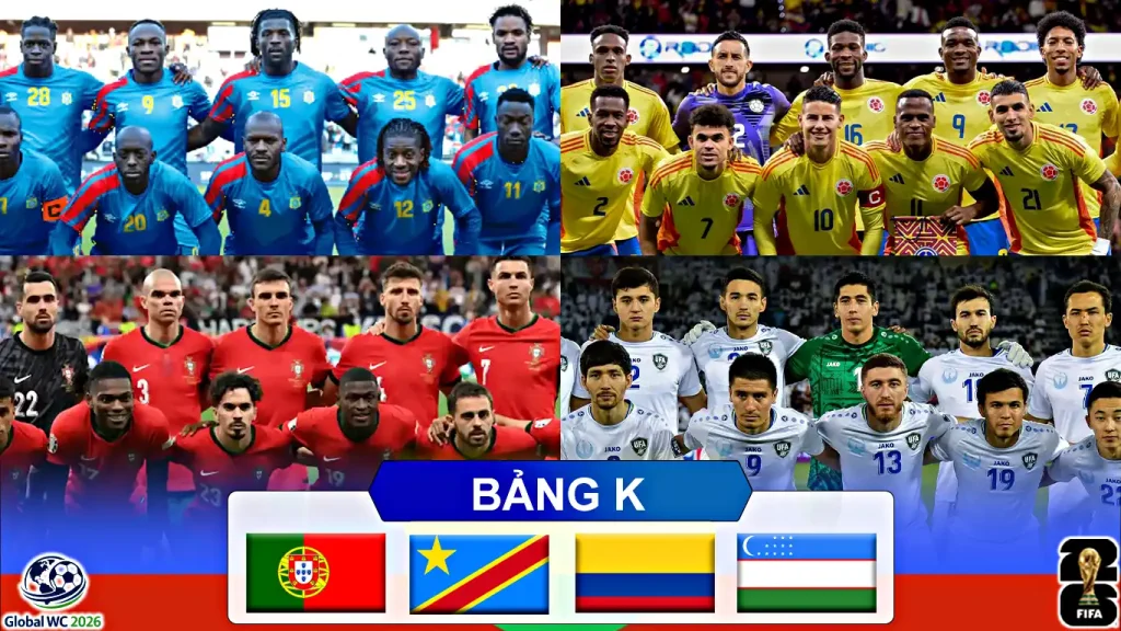 Nhận Định, Dự Đoán Thứ Hạng Bảng K World Cup 2026 Bồ Đào Nha, Colombia, Congo, Uzbekistan